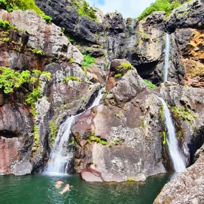 Tamarind Falls waterfall in Mauritius