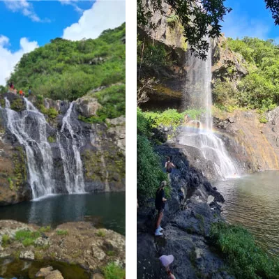 Tamarind Falls waterfall in Mauritius