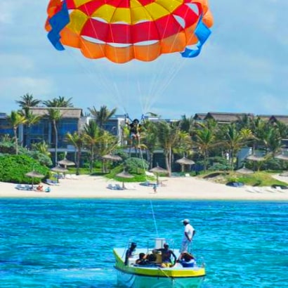 Parasailing at Belle Mare Beach