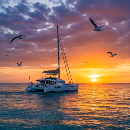 Beautiful Sunset Catamaran Cruise