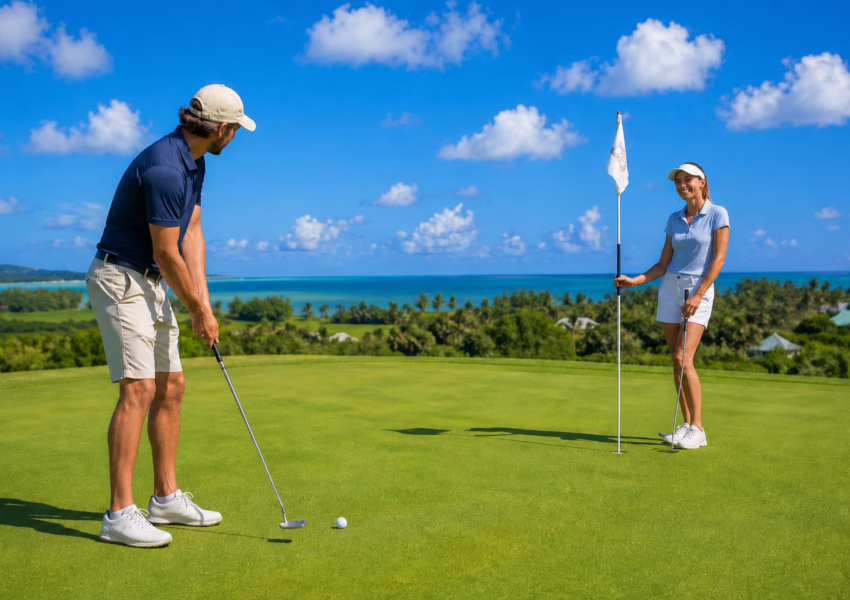 Golf packages in Mauritius featuring a luxury championship golf course